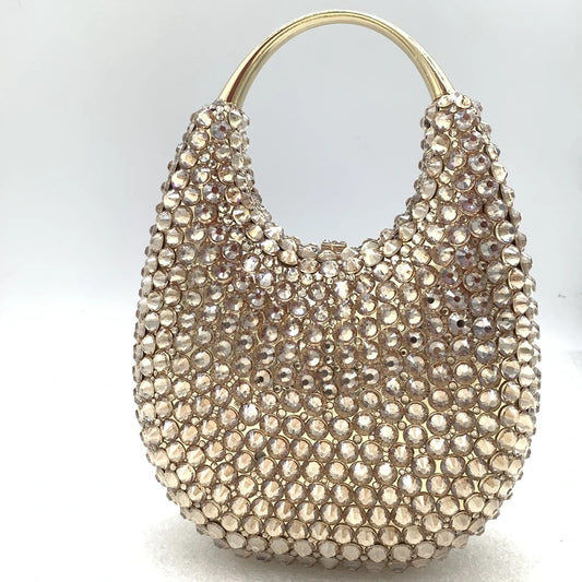 Pochette Lady Crystal ornée de diamants pour soirées et mariages.